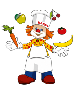 Clown Happy Club Kunterbunt beim Kochen
